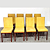 Conjunto 8 Cadeiras para Sala de Jantar Base de Peroba Suede Amarelo - Imagem 1
