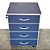 Gaveteiro em MDF Volante 04 Gavetas com Chave Para Escritorio - Imagem 4