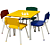 Conjunto Escolar Infantil Quadrado com 04 Cadeiras - Imagem 1
