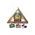 Pin Forever Faithful, triangulo com 3 pingentes e fundo verde - Imagem 1