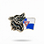 ARGANEL/PRENDEDOR DE LENÇO LOBO COM BANDEIRA DBV - Imagem 1