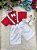 Conjunto Miss Cherry Henry Vermelho Suspensorio Branco - Imagem 1
