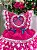 Vestido Bella Child Junino Quermesse do Coração Pink - Imagem 1