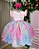Vestido Ysa Kids Tematico Sereia - Fundo do Mar Rosa - Imagem 4
