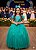 Vestido Enjoy Longo Gabriela Verde Tiffany - Imagem 1