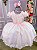 Vestido Ysa Kids Rosa Bebe Peito Perolas - Imagem 3