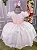 Vestido Ysa Kids Rosa Bebe Peito Perolas - Imagem 4