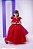 Vestido Vila Lele Longo Jardim Encantado Borboletas Vermelho - Imagem 5
