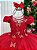 Vestido Vila Lele Longo Jardim Encantado Borboletas Vermelho - Imagem 2