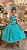 Vestido Juvenil Vila Lele Regata Flores Verde Tiffany - Imagem 8