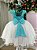 Vestido Juvenil - Midi Vila Lele Sabrina Verde Tiffany e Off - Imagem 2