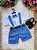 Conjunto Miss Cherry Meninos Social Shorts Ravi Azul Serenity - Imagem 5