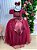 Vestido Enjoy Longo Laura Peito rendado Marsala - Imagem 1