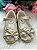 Sapatilha Flor Di MIla Baby Dourado lacinho Strass - Imagem 2