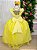 Vestido Vila Lele Longo Jardim Encantado Borboletas Amarelo - Imagem 5