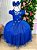 Vestido Vila Lele Longo Jardim Encantado Borboletas Azul Royal - Imagem 1
