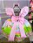 Vestido Temáticos Kids Galinha Pintadinha Rosa Bebe - Imagem 5