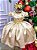 Vestido Miss Sweet Dourado Cinto Brilho - Imagem 1