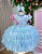 Vestido Menina Bonita Jardim Encantado Azul Bebe Natalia - Imagem 2