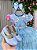 Vestido Menina Bonita Jardim Encantado Azul Bebe Natalia - Imagem 4