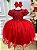 Vestido Menina Bonita Vermelho Peito Rendado Florzinha - Imagem 5