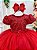 Vestido Menina Bonita Vermelho Peito Rendado Florzinha - Imagem 1