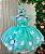 Vestido Marie Jardim Encantado Isis Luxinho Verde Tiffany - Imagem 5