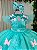 Vestido Marie Jardim Encantado Isis Luxinho Verde Tiffany - Imagem 8
