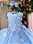 Vestido Juvenil Vila Lele Regata Flores Azul Bebe - Imagem 1