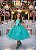 Vestido Juvenil Vila Lele Luiza Verde Tiffany - Imagem 6