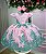 Vestido Marie Jardim Encantado Luxo Rosa e Verde Tiffany - Imagem 6