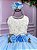 Vestido Juvenil Vila Lele Ivete Peito Off e Saia Azul Bebe - Imagem 2