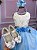 Vestido Juvenil Vila Lele Ivete Peito Off e Saia Azul Bebe - Imagem 5