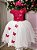 Vestido Juvenil - Midi Vila Lele Sabrina Pink e Off - Imagem 1
