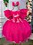 Vestido Princesa Belli Tematico Barbie Pink Babado - Imagem 1