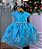 Vestido Marie Jardim Encantado Luxo Azul Tiffany - Imagem 4
