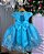 Vestido Marie Jardim Encantado Luxo Azul Tiffany - Imagem 3
