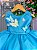Vestido Princesa Belli Anabel Jardim Encantado Azul Turquesa - Imagem 4
