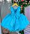 Vestido Princesa Belli Anabel Jardim Encantado Azul Turquesa - Imagem 9
