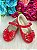 Sapatilha Flor Di MIla Baby Vermelho Lacinho Strass - Imagem 1