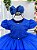 Vestido Menina Bonita Azul Royal Peito Rendado - Imagem 5