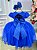 Vestido Menina Bonita Azul Royal Peito Rendado - Imagem 2