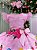 Vestido Tematicos Luxo Princesas Disney Rosa Manga Tule - Imagem 5