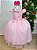 Vestido Vila Lele Longo Jardim Encantado Borboletas Rosa Bebe - Imagem 2