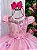 Vestido Vila Lele Longo Jardim Encantado Borboletas Rosa Bebe - Imagem 4