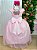 Vestido Vila Lele Longo Jardim Encantado Borboletas Rosa Bebe - Imagem 5