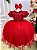 Vestido Menina Bonita Vermelho Peito Renda Flores - Imagem 5