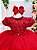 Vestido Menina Bonita Vermelho Peito Renda Flores - Imagem 2