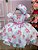Vestido Miss Cherry Chapeu Azul Bebe Flores e Borboletas - Imagem 2