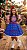 Vestido Mini Miss Junino Sertão Amor Caipira Azul Royal - Imagem 3